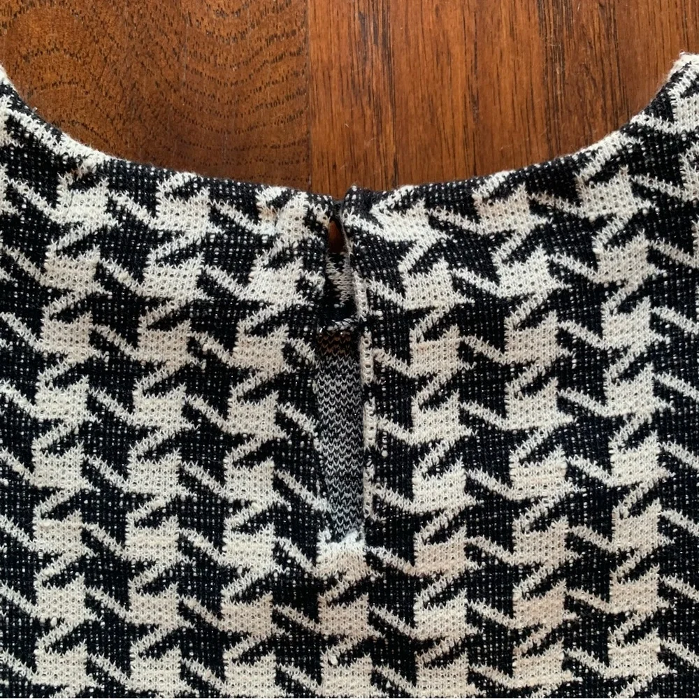 ZARA Kids Metallic Houndstooth Bubble Sleeve Dress | Size 13/14